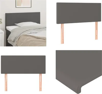 Produktbild von vidaXL Kopfteil Grau 80x5x78/88 cm Kunstleder - Kopfteil - Kopfteile - Bett-Kopfteil - Bettkopfteil
