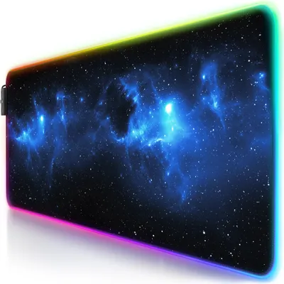 Zdjęcie produktu dla Podkładka pod mysz do gier CSL RGB, podkładka pod mysz do gier - 800 x 300 mm XL - wielokolorowe diody LED, gwiazdki