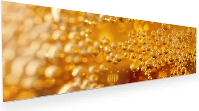 Produktbild von Glasbild 120x40cm in XXL für Wohnzimmer, Schlafzimmer Motiv Sprudelnde Blasen