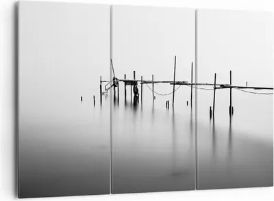 Produktbild von Bild auf Leinwand - Leinwandbild - Meer Brücke Wasser - 165x110cm - Wand Bild - Wanddeko - Leinwanddruck - Bilder - Kunstdruck - Wanddekoration - Leinwand bilder - Wandkunst - CE165x110-3727
