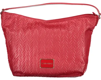 Produktbild von Stilvolle Damenhandtasche in Rot mit Reißverschluss und recyceltem Material