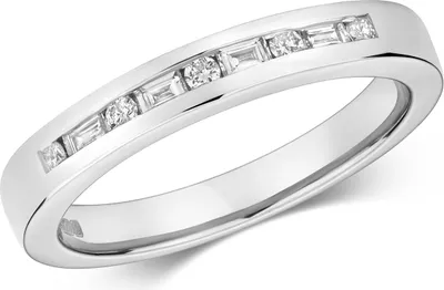 Produktbild von Funkelndes Feuer 9 Karat (375) Weißgold Halb Eternity Damen - Diamant Ring Brillant-Schliff 0.26 Karat G - I1 I2, 55 (17.5); TRS317539KWRSO