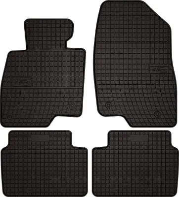 Produktbild von Gummifußmatten passend für Mazda 3 III (BM) (Schrägheck, Limousine, Bj. 2013-2018) –  schwarz, passgenau, mit Befestigungen set 4 Stk. - Gummi-Automatten