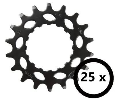 Imagen del producto de KMC E-Bike, piñón delantero para bicicleta eléctrica, sistema Bosch Gen.2, 18 dientes, acero CrMo, 11/128", paquete de 25 unidades para uso en talleres