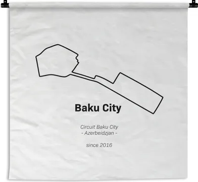 Produktbild von MuchoWow® Wandteppich Wandbehang Formel 1 - Baku - Rennstrecke 60x60 cm Tapisserie Dekoration Wandtuch - Dekorationen - Wand Decke