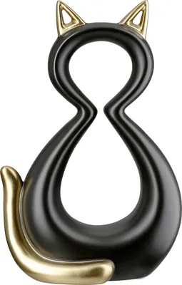 Produktbild von Gilde Figur, Katze, "Catty", Keramik, goldfarben, schwarz, VE 2, L. 7 cm, B. 14 cm, H. 22 cm Höhe: 22.00 cm Breite: 14.00 cm Tiefe: 7.00cm  55417
