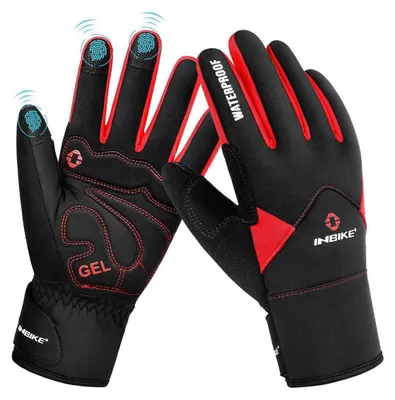Produktbild von Winterhandschuhe Thinsulate Warm Winddicht Touchscreen Radsport Skifahren Snowboard IF966 Rot XL