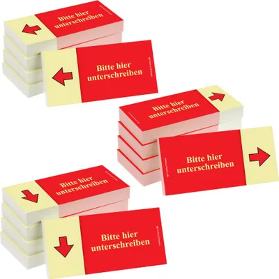 Image de PRICARO Papillons adhésifs "Signez ici", divers, rouge, 100 feuilles, 15 pièces