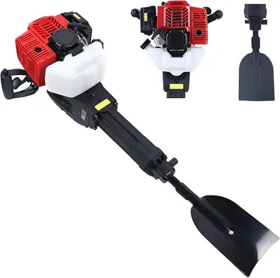 Imagen del producto de Excavadora de jardín de dos tiempos, 52cc, 1900W, máquina excavadora para jardines, taladro de jardín portátil, mini excavadora, pala excavadora de gasolina con funcionamiento automático, 1500 revoluciones por minuto