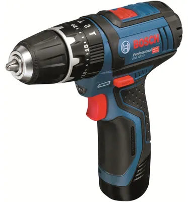 Zdjęcie produktu dla Bosch GSB 12V-15 Professional, Wiertarka pistoletowa, Czarny, Niebieski, 1 cm, 1300 RPM, 1,9 cm, 1 cm