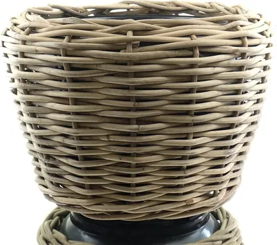 Produktbild von VAN DER LEEDEN DRYPOT® Rattan Pflanzkübel Grau Ø 83 cm - Sylter Körbe
