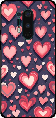 Produktbild von Smartphonica Telefon Fall geeignet für OnePlus 8 Pro mit Herzen Impressum - TPU Backcover Fall mit Herz-Design