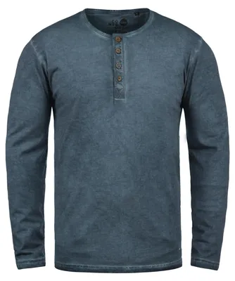 Produktbild von Solid SDTimur Herren Longsleeve Langarmshirt Shirt mit Grandad-Ausschnitt 100% Baumwolle Regular fit