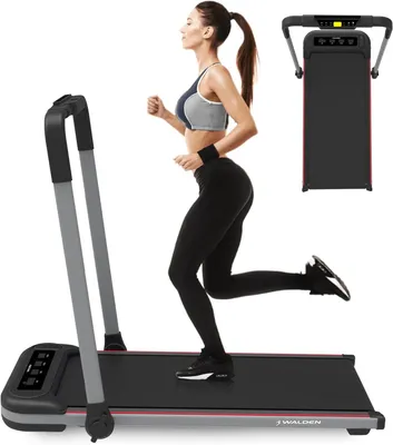 Image de Tapis de course Walden F2600 2 en 1 Walking Pad pliable jusqu'à 10 km/h Appareil de marche électrique sous table Home Office Silencieux Télécommande Écran LCD Capacité de charge 110 kg