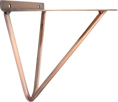 Produktbild von Natural Goods Berlin Regalhalter FHAIN, Regalhalterung, Regalträger, Wandregal, Wandkonsole, Antik Roségold, 160 bis 200 mm Regalboden, 1 Stück