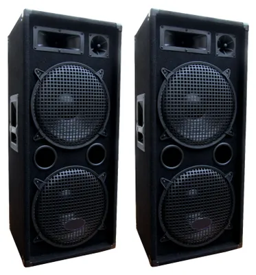 Produktbild von DSX Line 2 x 1200 Watt PA Party DJ Disco Lautsprecher Boxen 3 Wege 2x30 cm Bass
