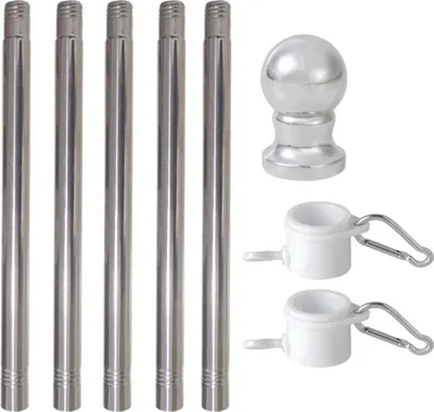 Produktbild von Fahnenmast, verwicklungsfreier, wetterbeständiger Fahnenmast aus Metall für den Außenbereich, einfache Montage, segmentierte Fahnenmasten für Veranda, Boot, Wohnhäuser