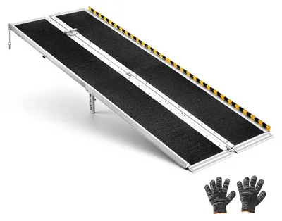 Faltbare Rollstuhlrampe, 244 cm, Aluminium, rutschfest, 363 kg
