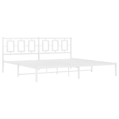Produktbild von Bettgestell mit Kopfteil Metall Weiß 200x200 cm