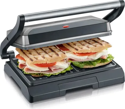 Image de Multi-gril compact, plaques antiadhésives, 800 W, 23 x 14,5 cm