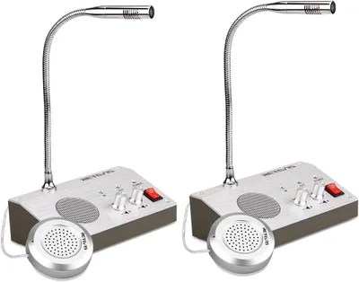 Obrázek produktu pro Retevis RT9908 Okenní interkom, obousměrné rádio, reproduktor, interkomový systém, pagingový mikrofon, dvoucestný domácí telefon pro záznam zvuku, pro nemocnici, banku, školu