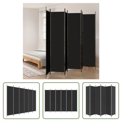 Produktbild von The Living Store 6-tlg. Paravent Schwarz 300x220 cm Stoff