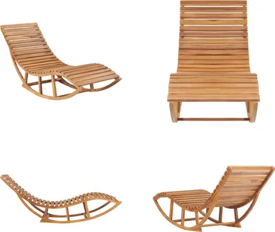 Produktbild von vidaXL Schaukelliege Teak Massivholz - Gartenliege - Gartenliegen - Sonnenliege - Sonnenliegen