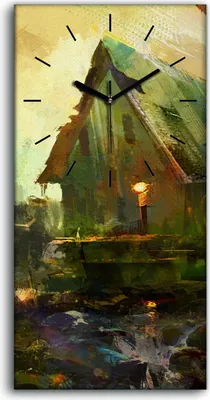 Produktbild von Wanduhr Bürouhr Leinwand Bild Geräuschlos Kunstdruck 30x60 Malerei Haus Kunst - schwarze Hände