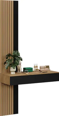 Produktbild von Schminktisch Vicco Melina Eiche/Schwarz 100 cm mit 2 Schubladen, Model 57980