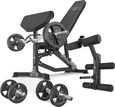 Produktbild von Marbo Sport - Set MS39_2.0_42KG | Doppelseitige Bank + Curl Pult + Beinpresse + Stangen- und Hantelscheiben Set 42kg