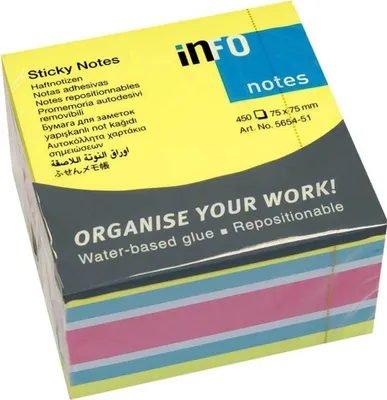 Produktbild von Info Notes 75x75mmFarbmix450BL