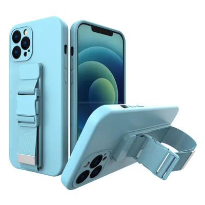 Produktbild von Rope Case Gelhülle mit Lanyard Kettentasche Lanyard iPhone 12 Pro Max blau