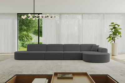 Produktbild von ALTDECOR Ecksofa in L-Form MARI-L3 - 413x171x79,5 cm Grau - Corner Sofa Bett Eckcouch Couch Wohnlandschaft Cauchsofa