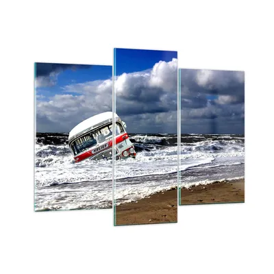 Produktbild von Bilder auf glas - Ozean Landschaft Auto - 130x100cm - Glasbilder - Wandbilder - Kunstdruck - zum Aufhängen bereit - Wanddekoration aus Glas - Glas Bilder - Wandbild auf Glas - GCB130x100-0228