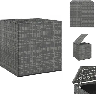 Produktbild von vidaXL Garten-Kissenbox PE Rattan 100x97,5x104 cm Grau -  Gartenboxen