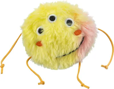 Image de Monstre, jouet, pour chats, en peluche, orange/jaune, 10 cm, avec herbe à chat