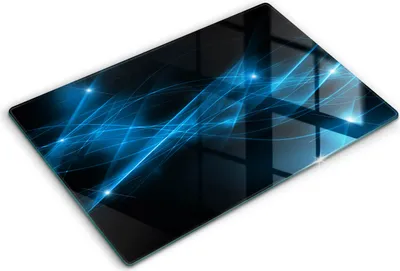 Produktbild von Glasschneideplatte - Herdabdeckplatte - 80x52 cm -Schneidebrett - Spritzschutz -Blaue Rauchabstraktion