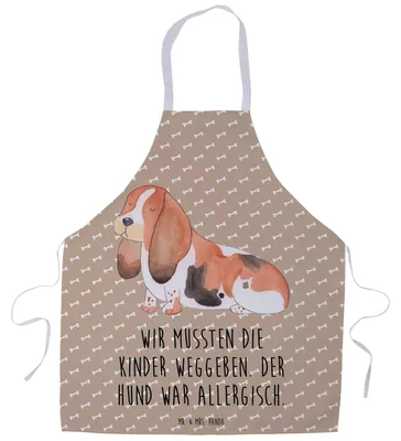 Produktbild von Mr. & Mrs. Panda Schürze Hund Basset Hound - Hundeglück - Geschenk, Lustiger Spruch, Grillschürze, Kellner-Schürze, Gastro-Schürze, Sprüche, Süß, Lustig, Küchenzubehör