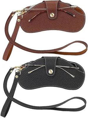 Produktbild von Sonnenschutz-Set aus weichem Leder, schattigem Etui mit Halstuch und Kaffeebraun.