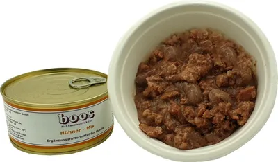 Produktbild von Boos Hühner Mix 300g I Ergänzungsfuttermittel für Hunde I Hundefutter Nassfutter I Hühnermägen Hühnerherzen Hühnerleber Barf