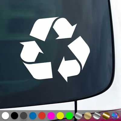 Produktbild von PantherPixel Recycling Aufkleber Mülltrennung Mülltonne Sticker Auto Geschenkidee Farbe Weiss