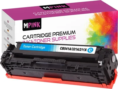 A toner cartridge and its packaging are displayed.