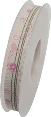 Produktbild von Schleifenband ALEXIS 15mm creme rosa (1m=0,40EUR) 20m Rolle Goldina WA