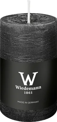 Produktbild von Wiedemann rustikale Blockkerze - schwarz - 6 x 9 cm - 30 Stunden