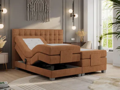 Produktbild von Boxspringbett mit Motor, elektrisch - Elektro - 200x200cm - Orange - H4