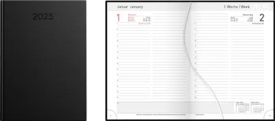 Produktbild von Idena Buchkalender 2025 / Chefkalender / A5 / Farbe: schwarz