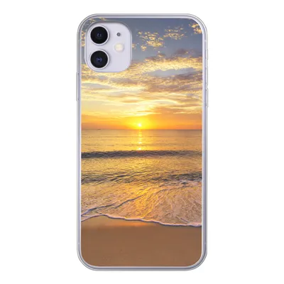 Produktbild von MuchoWow® Handyhülle Schutzhülle Hülle für iPhone 11 Strand - Sonnenuntergang - Meer Silikon Softcase Handy Hülle - Handytasche
