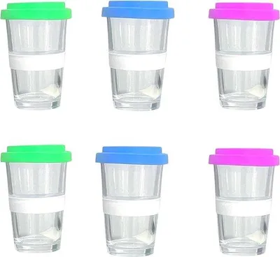 Obrázek produktu pro Personalizované opakovaně použitelné sklenice s víčkem – 6 kusů – na smoothie – přenosné