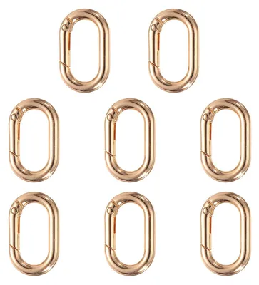 8er-Pack Feder-O-Ringclips, Gold, 34x21x4,5 mm, Zinklegierung