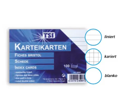 Produktbild von 1000 (10x 100) Karteikarten DIN A7 / blanko / weiß